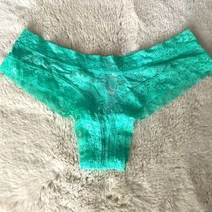 Victoria’s Secret Size L Lace Cheeky Panty in Mint Green